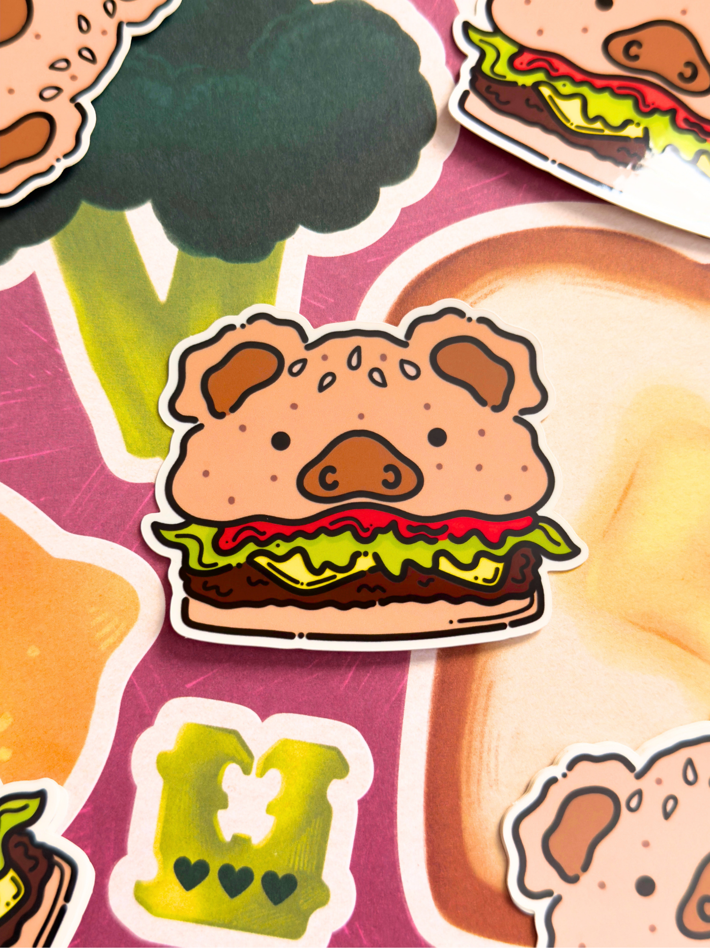 Yummy Burg Vinyl Sticker