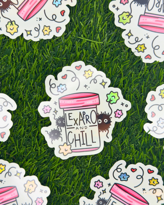 Lexapro and Chill Holographic Vinyl Sticker