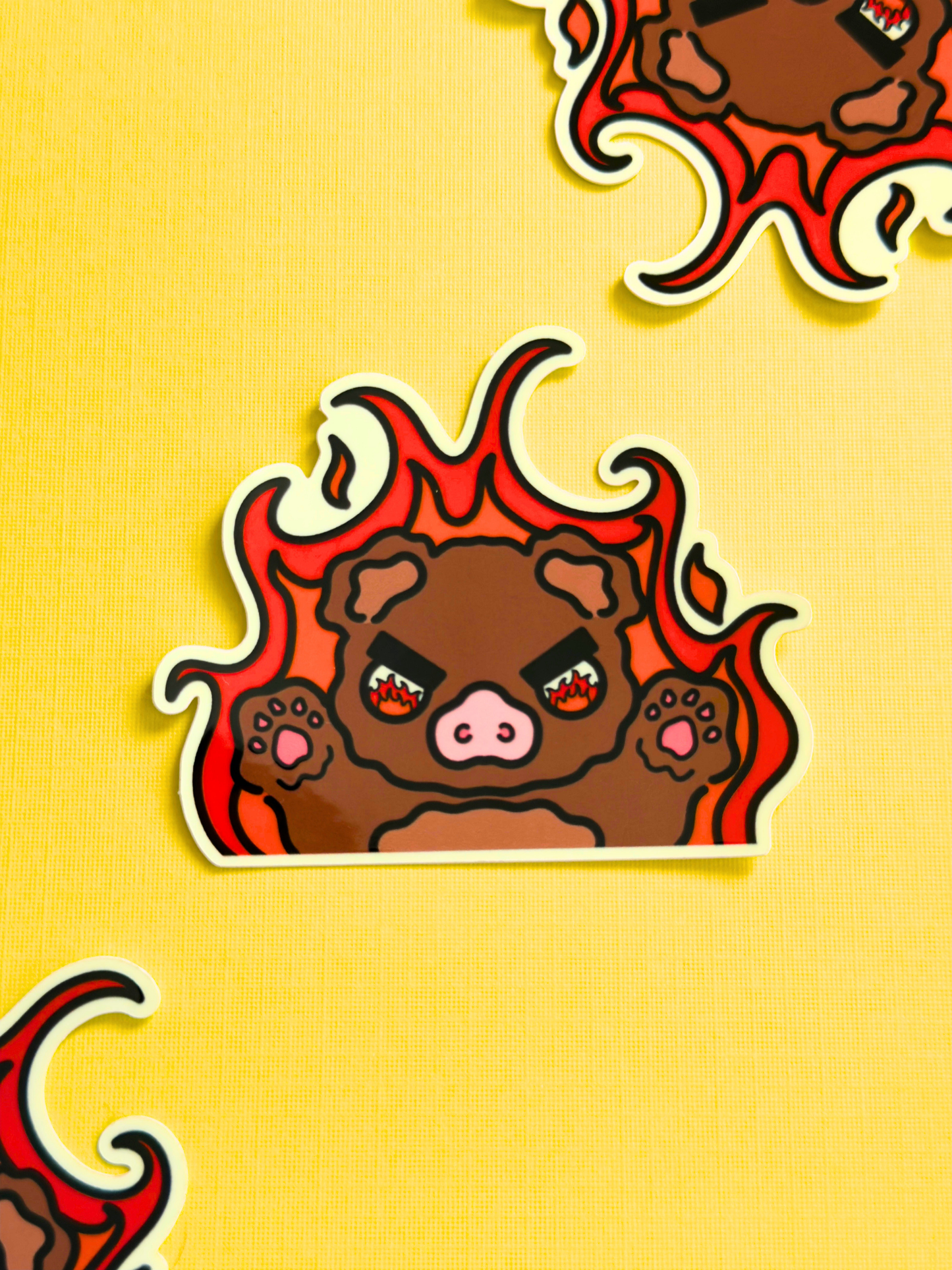 Fire Bear Vinyl Sticker