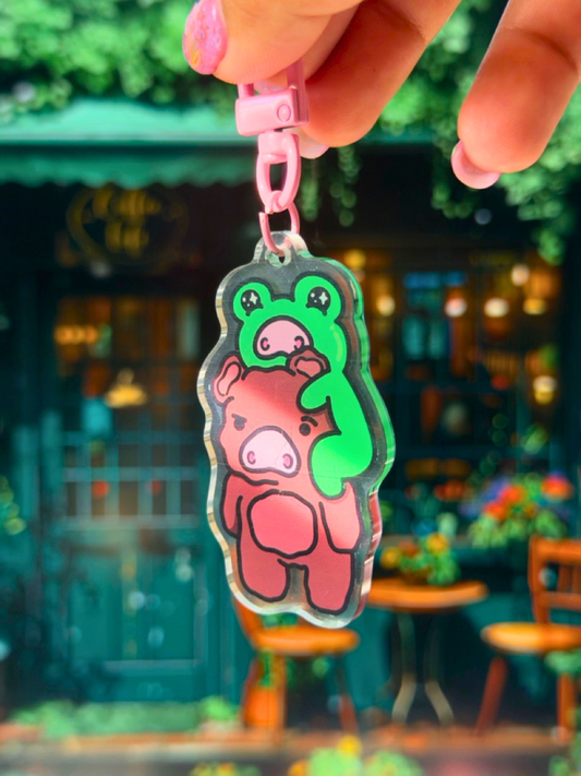 Blip and Frop Piggy Back Acrylic Keychain