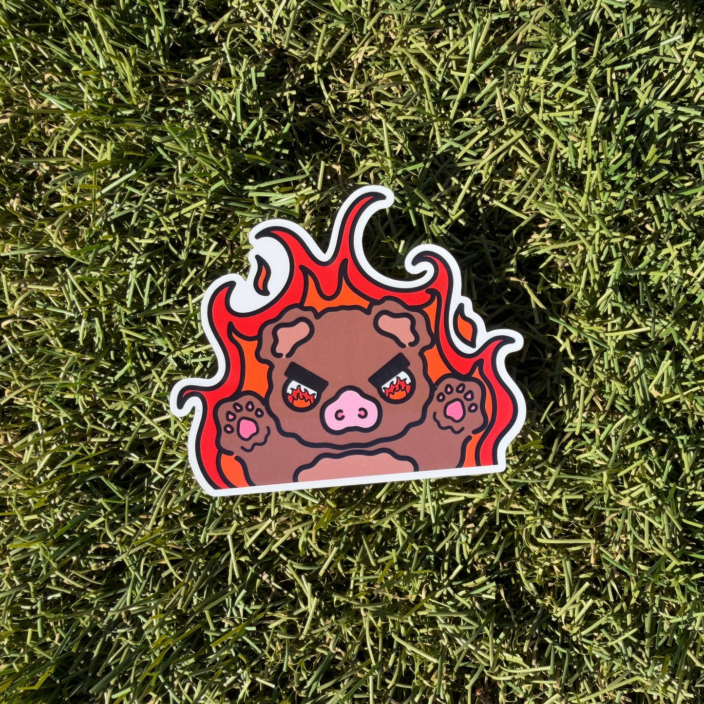 Fire Bear Vinyl Sticker