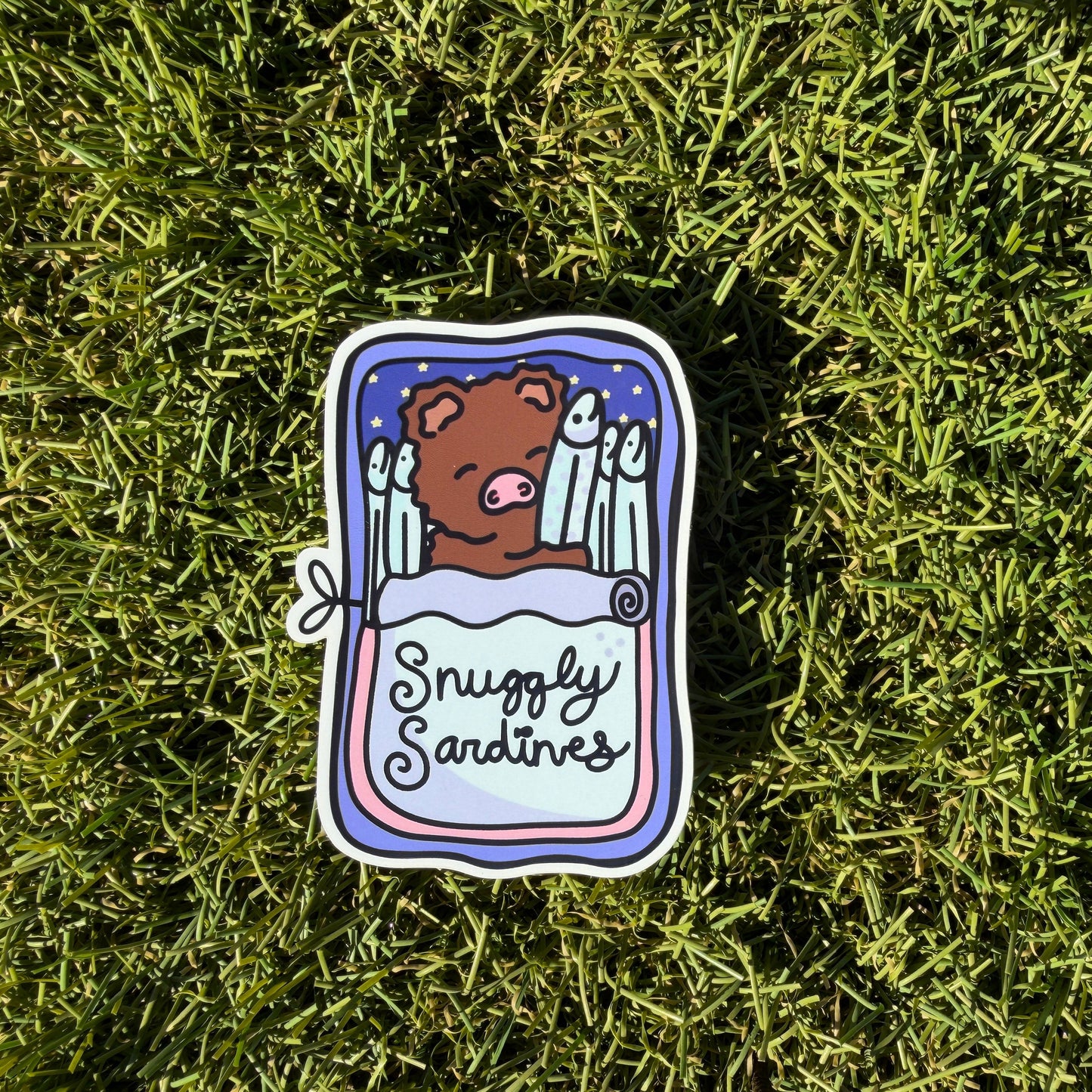 Snuggly Sardines Vinyl Sticker