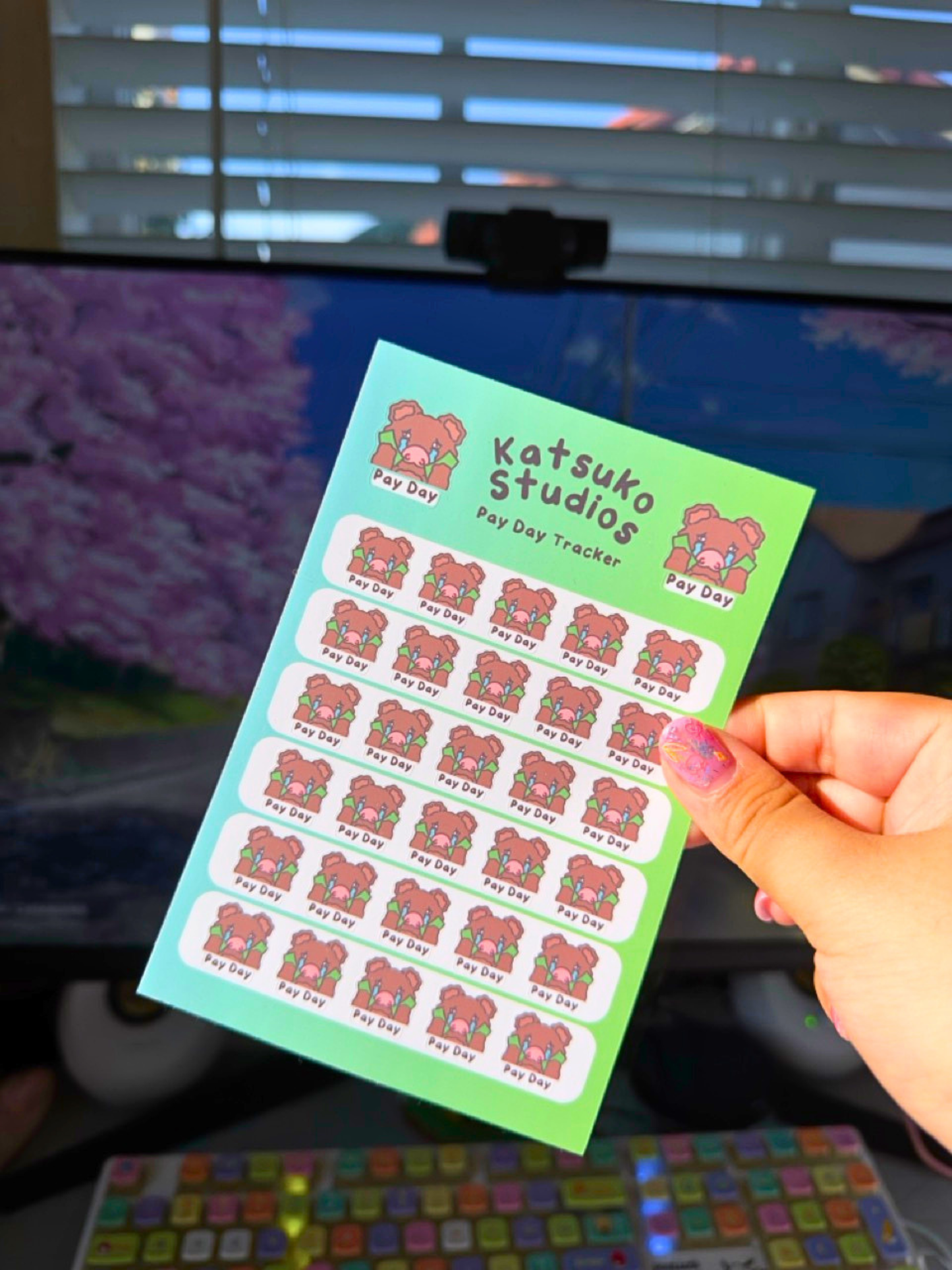 Blip Pay Day Tracker Sticker Sheet