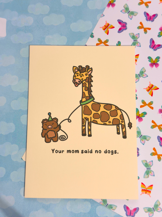 No Dogs Greeting Card