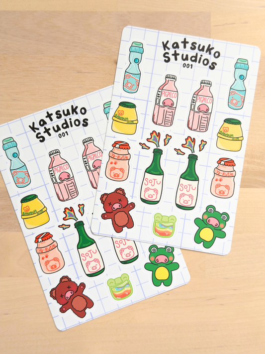 Asian Drinks Sticker Sheet