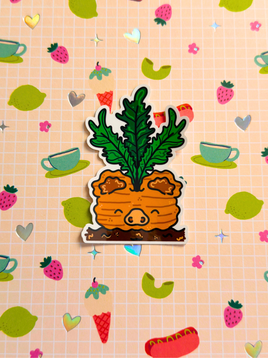 Carrot Root Vinyl Sticker