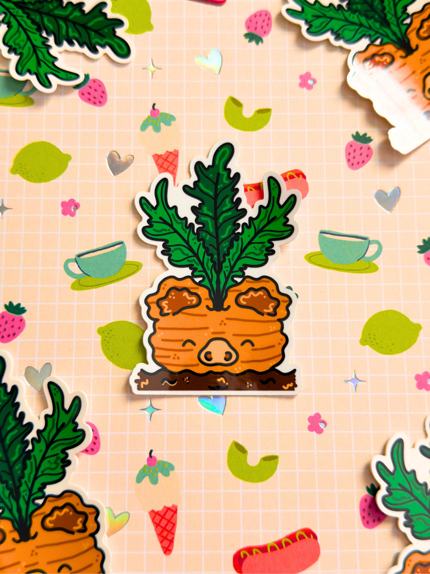 Carrot Root Vinyl Sticker