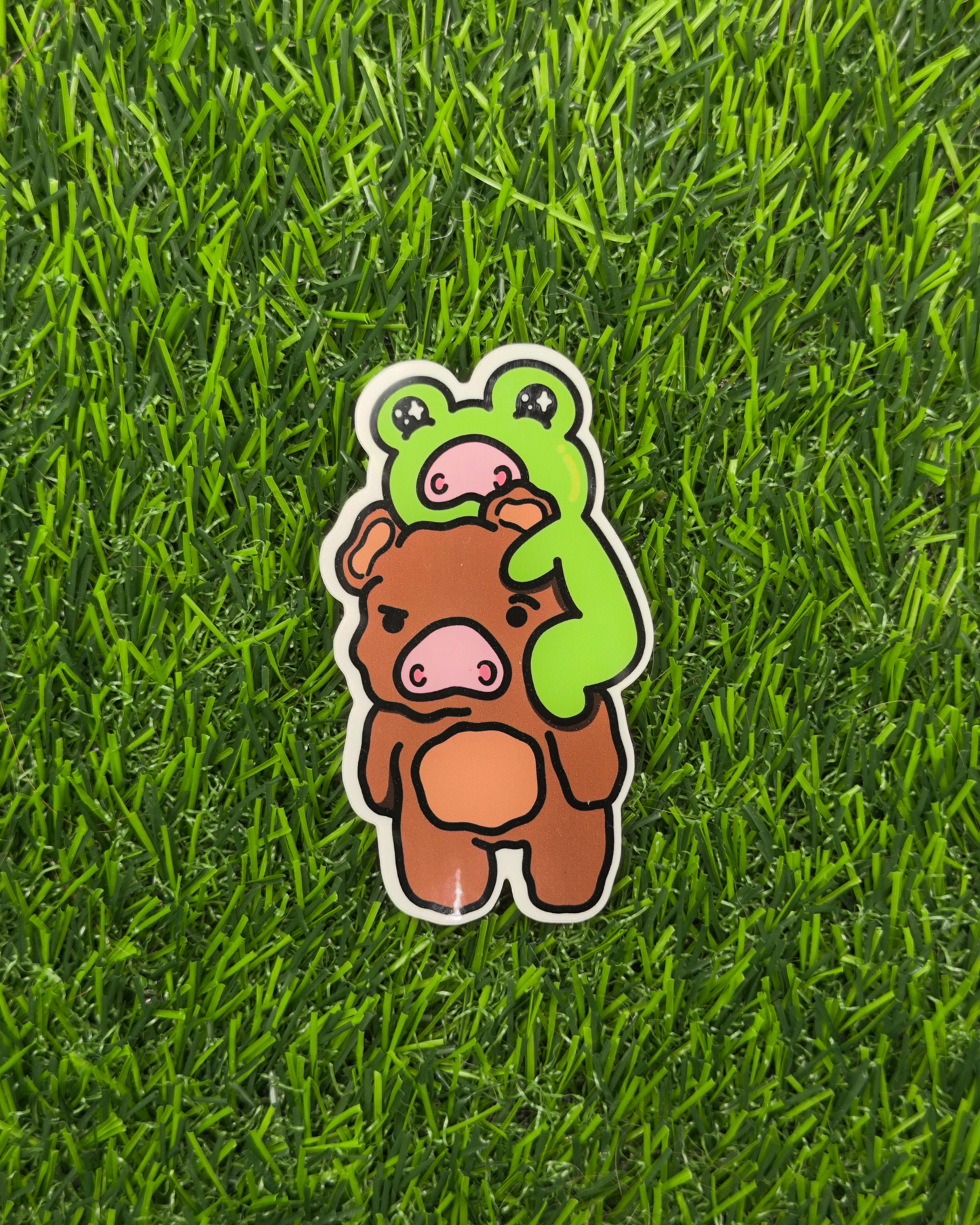 Piggy Back Vinyl Sticker