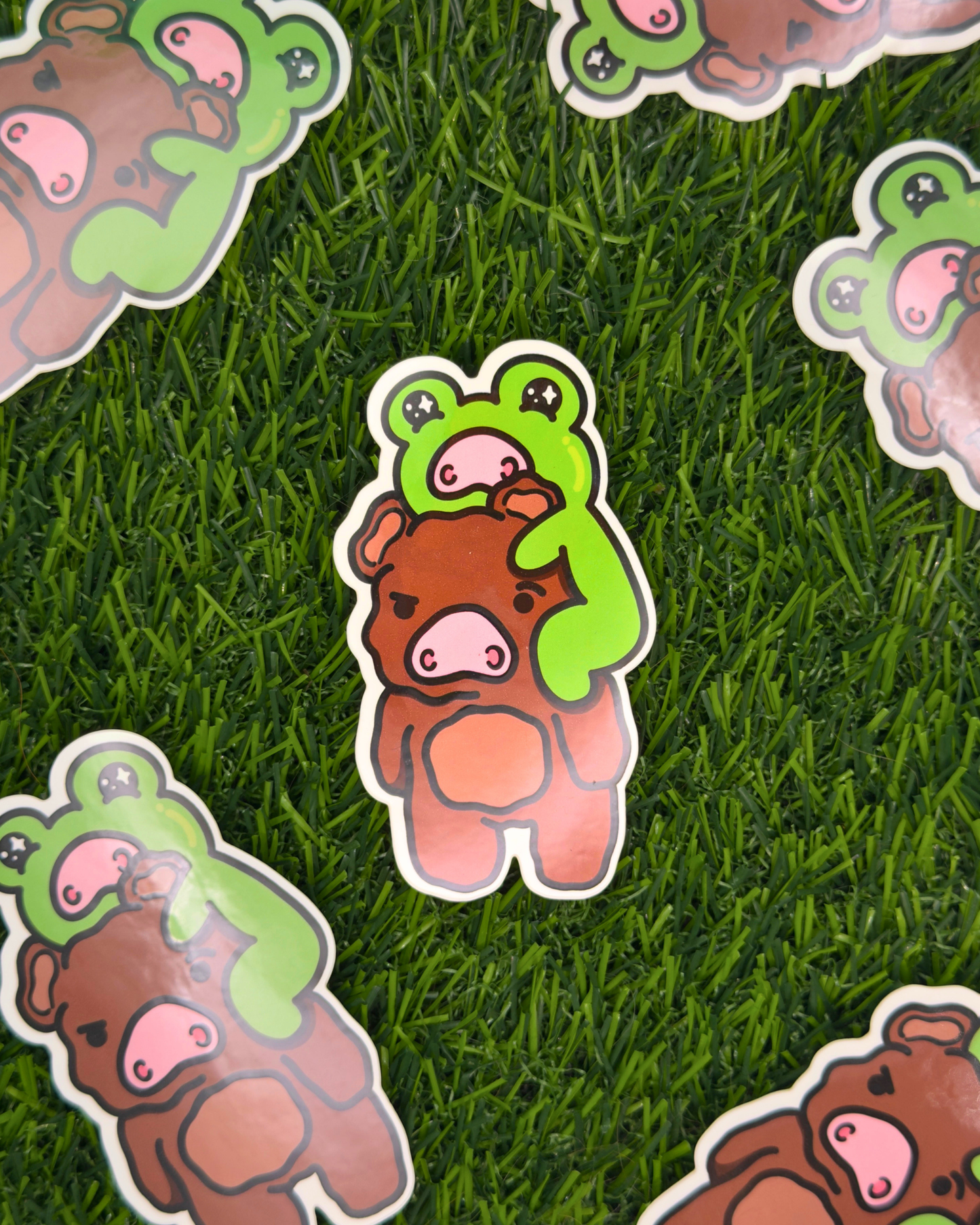 Piggy Back Vinyl Sticker