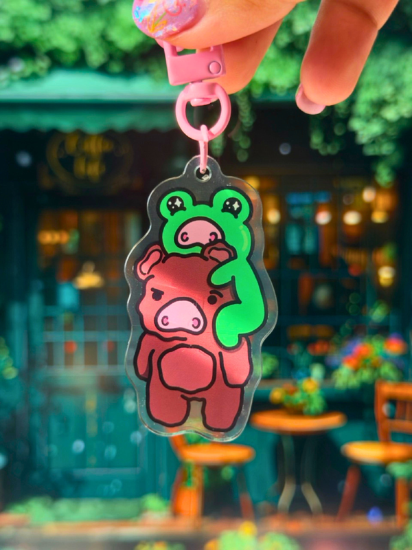 Blip and Frop Piggy Back Acrylic Keychain