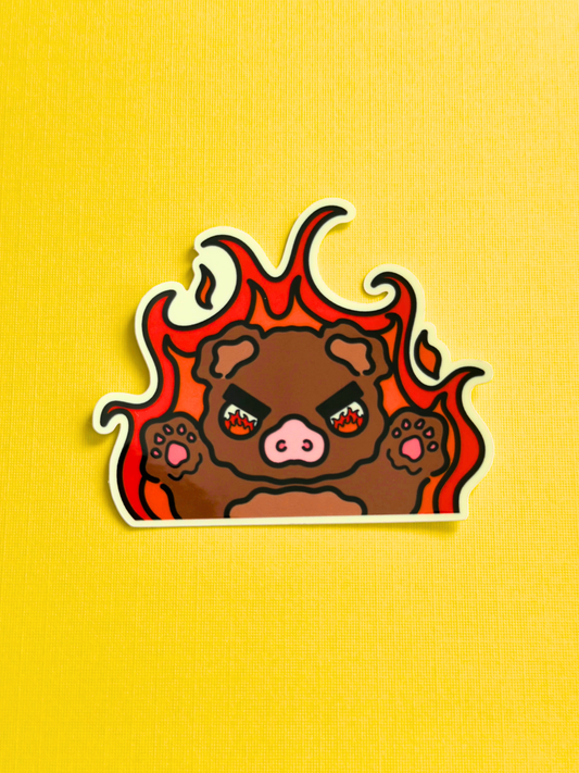 Fire Bear Vinyl Sticker