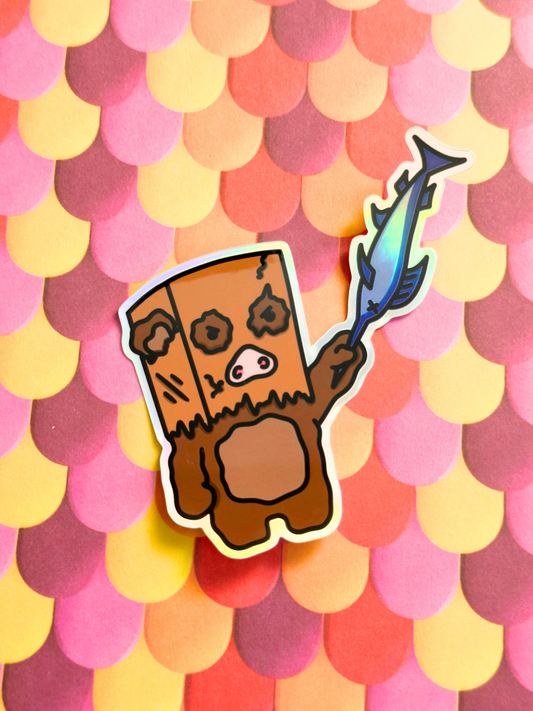 Sword Fish Robber Holographic Vinyl Sticker