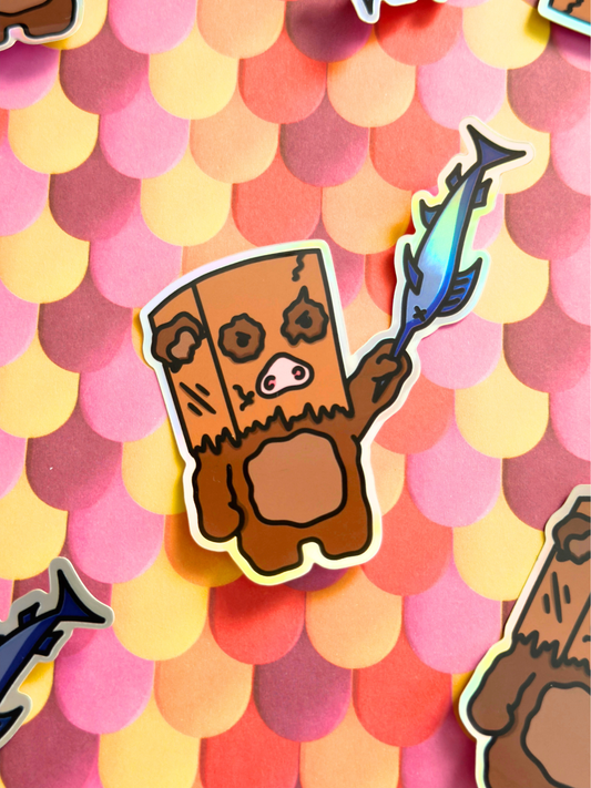Sword Fish Robber Holographic Vinyl Sticker