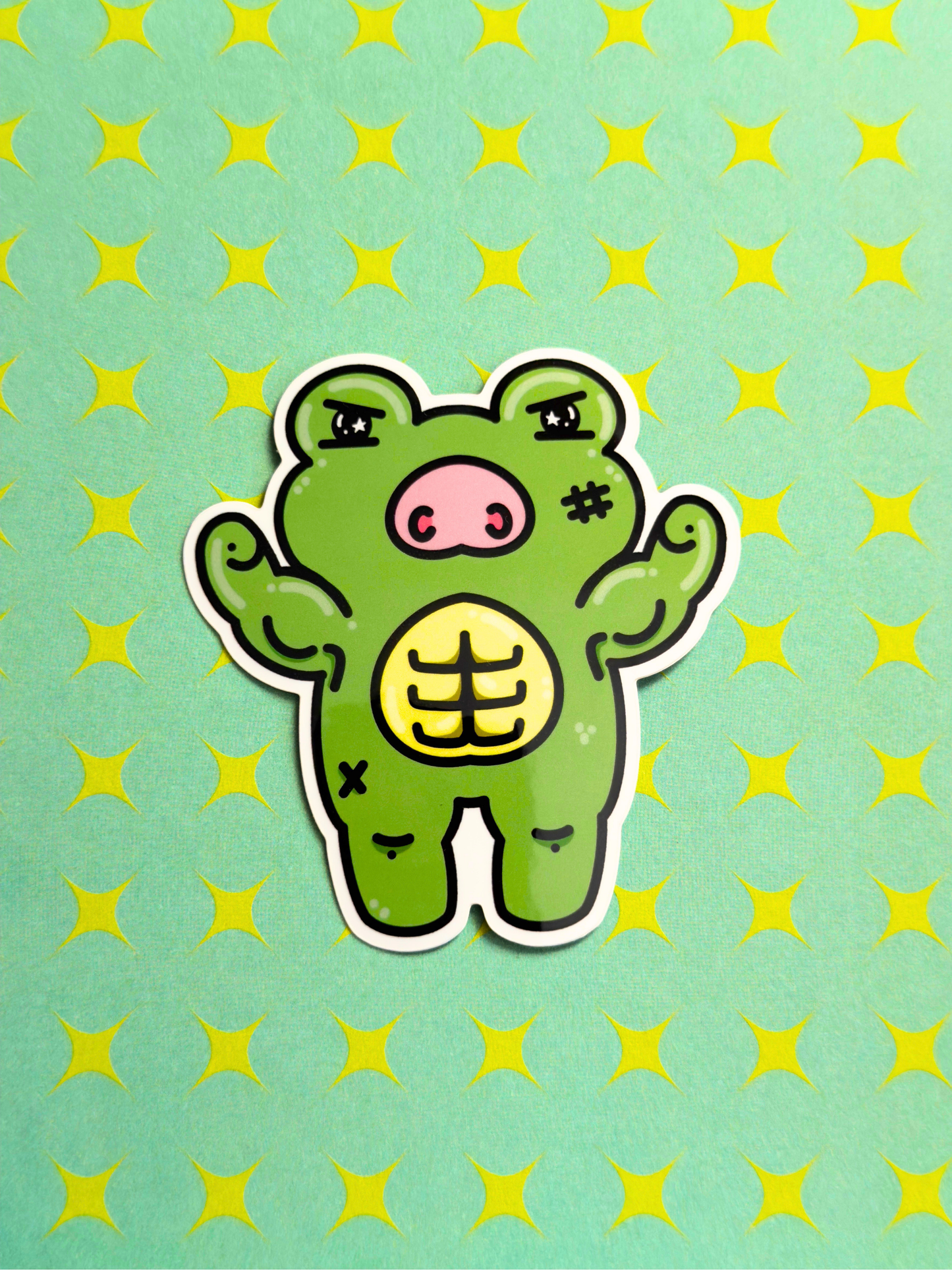 Buff Frog Vinyl Sticker