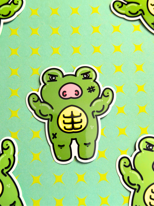 Buff Frog Vinyl Sticker