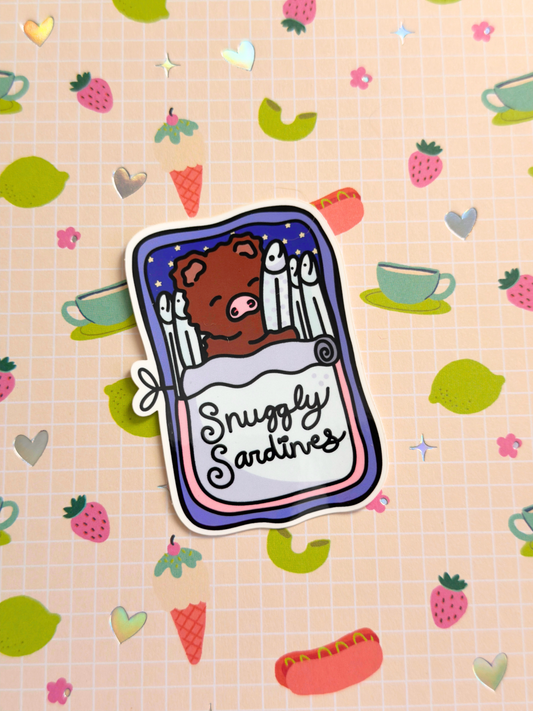 Snuggly Sardines Vinyl Sticker