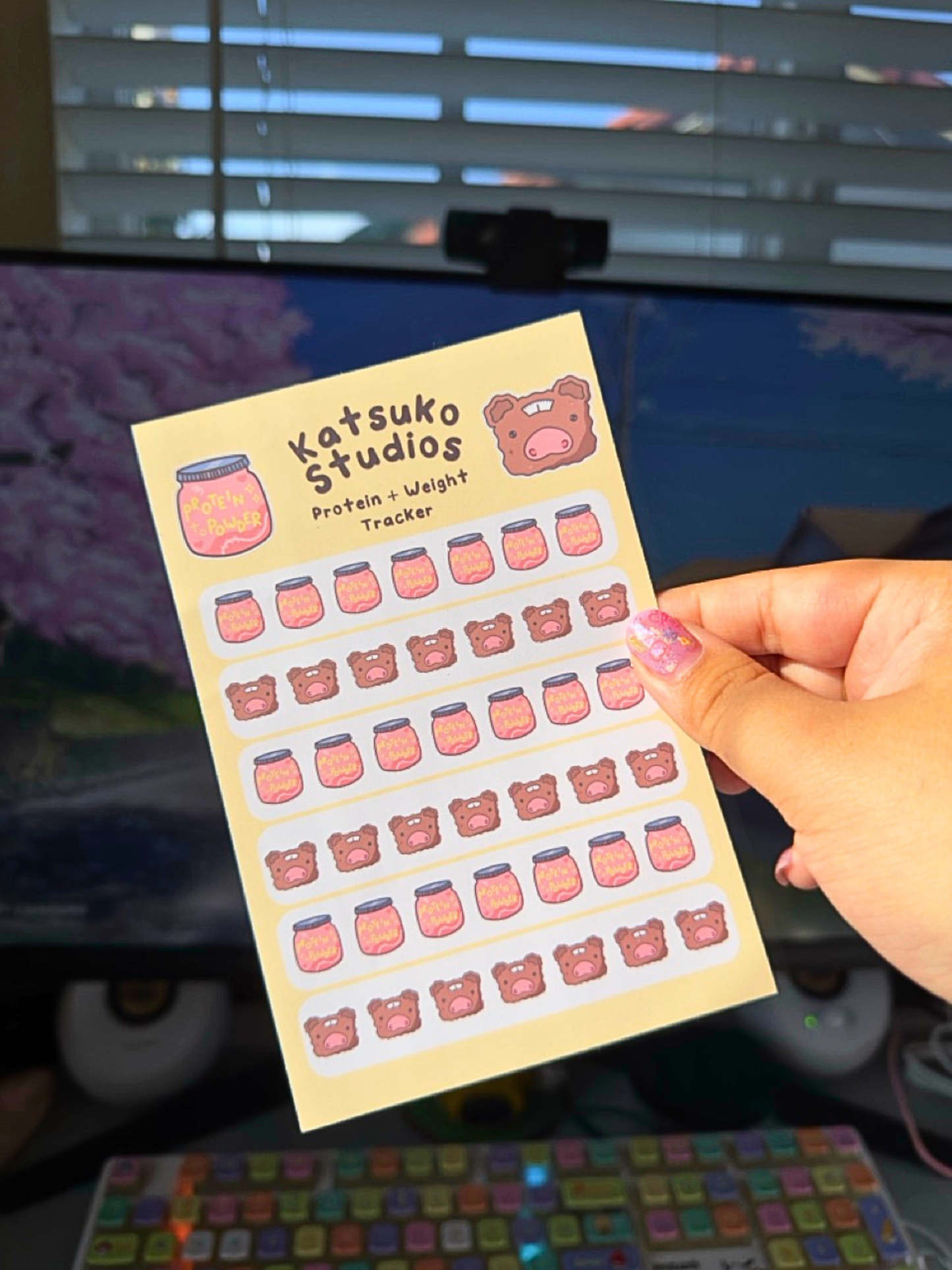 Protein and Weight Tracker Sticker Sheet
