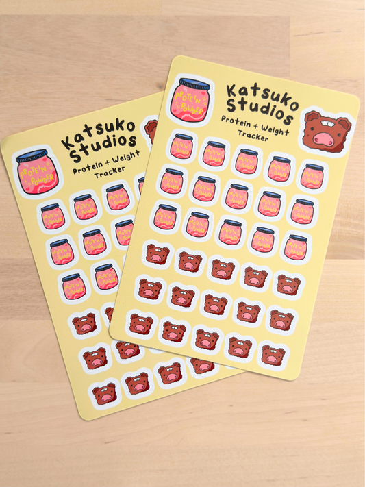 Protein and Weight Tracker Sticker Sheet