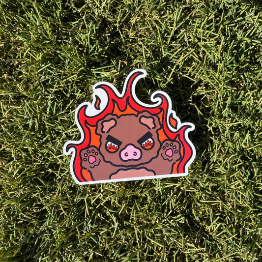 Fire Bear Vinyl Sticker