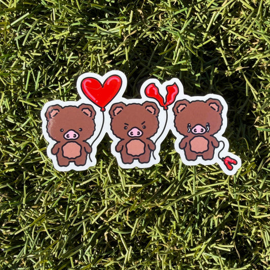 Popped Heart Vinyl Sticker