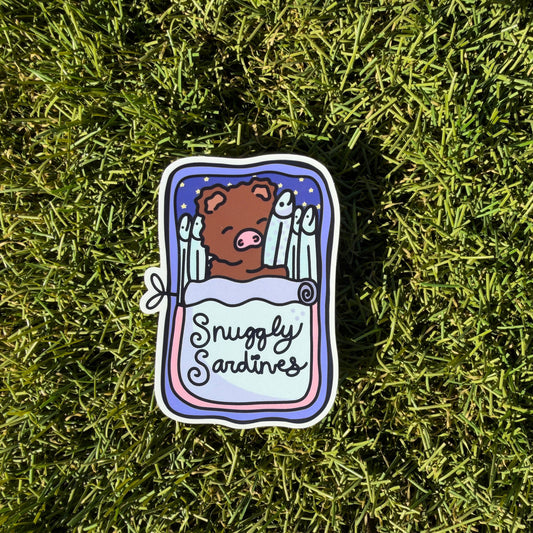 Snuggly Sardines Vinyl Sticker